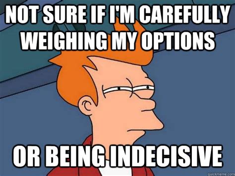 Not sure if I'm carefully weighing my options or being indecisive meme